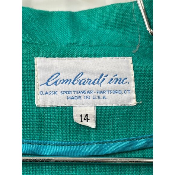 Vintage 90s Lombardi Linen Blazer Jacket Size 14 Single Button Deadstock NEW - Picture 3 of 8